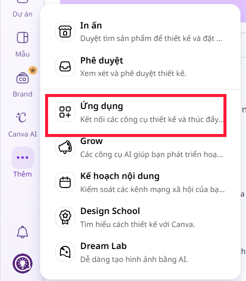 Ứng dụng trên Canva