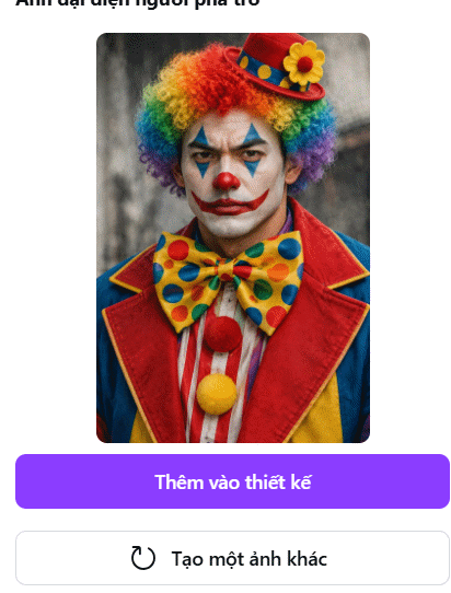 Avatar AI Joker Avatar trên Canva