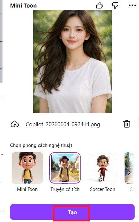 Chọn phong cách nhân vật Mini Toon trên Canva 