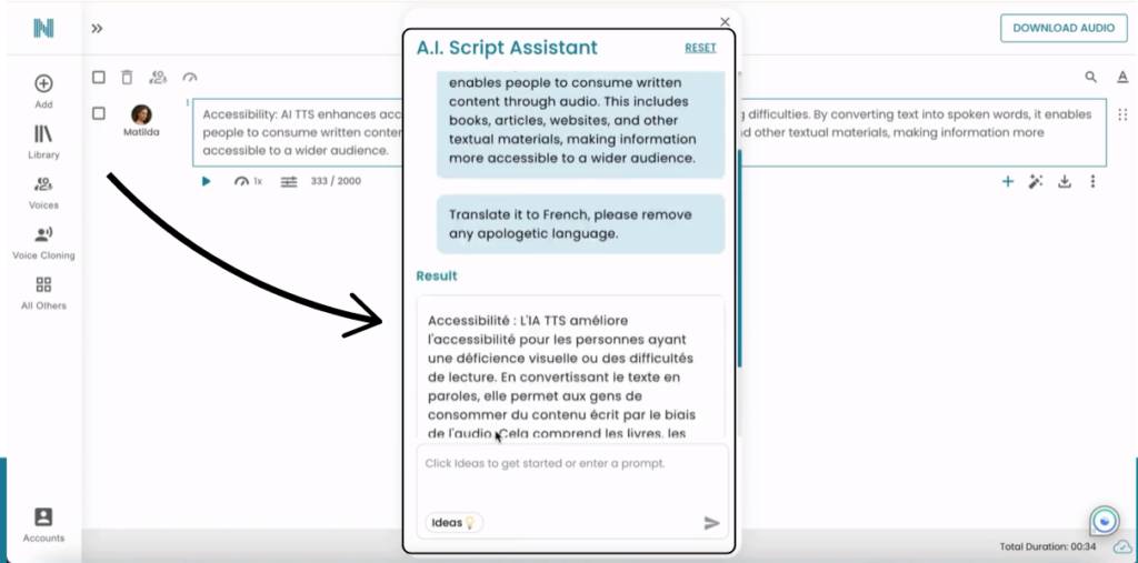 AI Script Assistant của NaturalReader