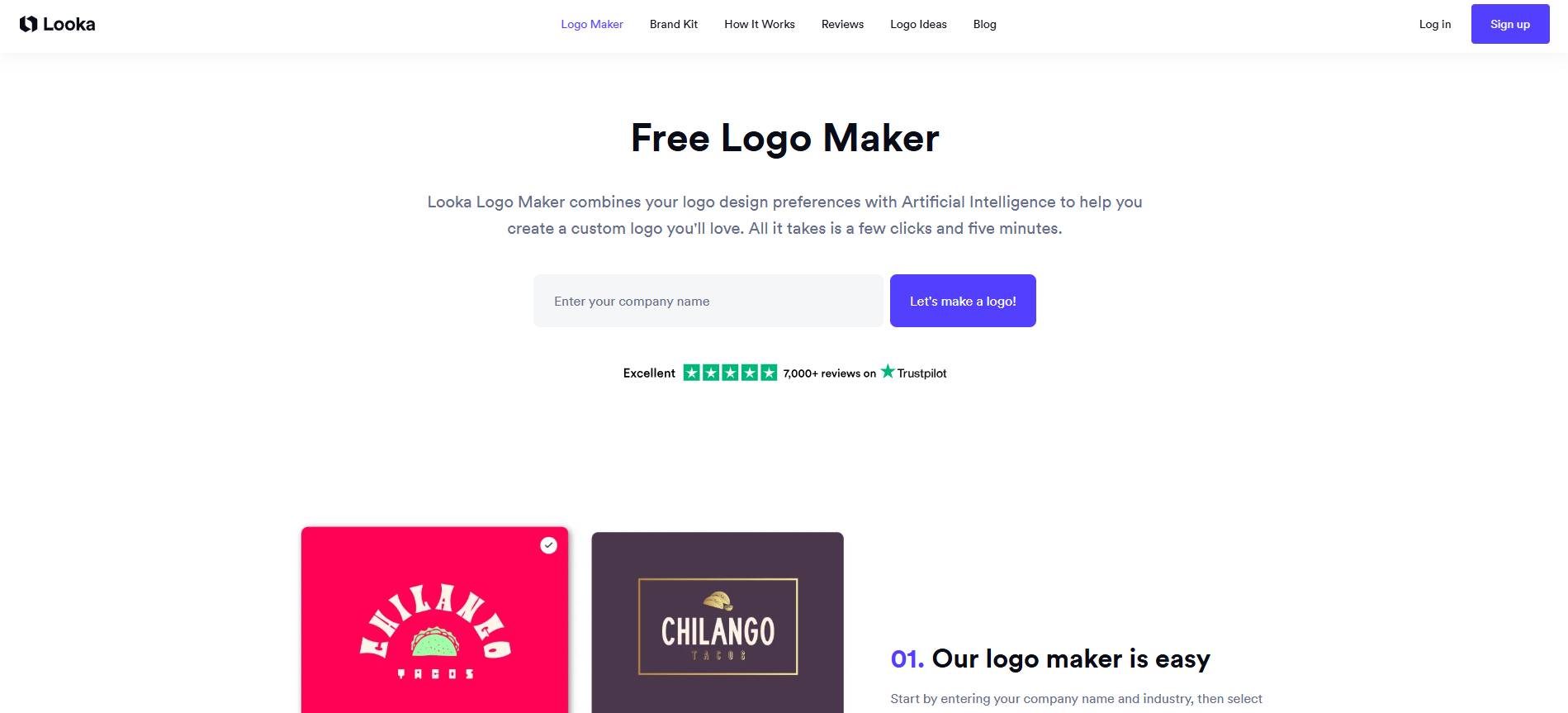Công cụ tạo logo Looka