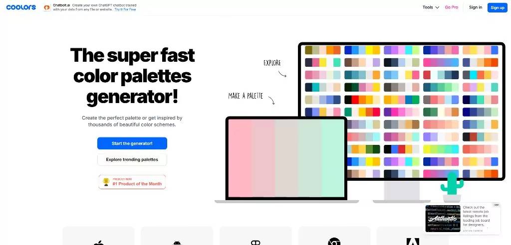 Trang web Coolors