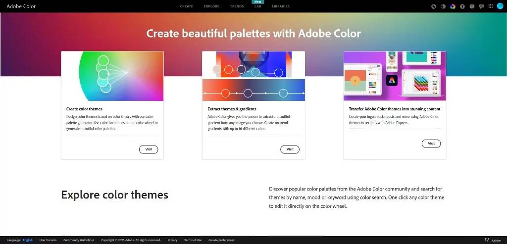 Trang web Adobe Color
