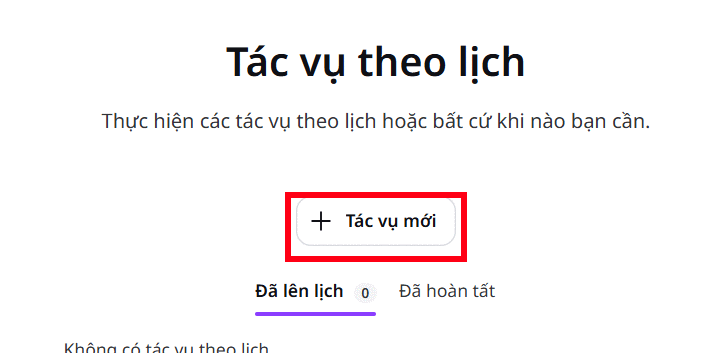 Tác vụ mới trên Canva AI