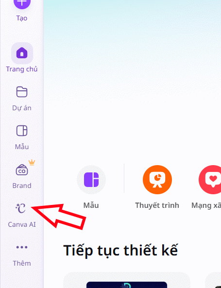 Truy cập Canva AI