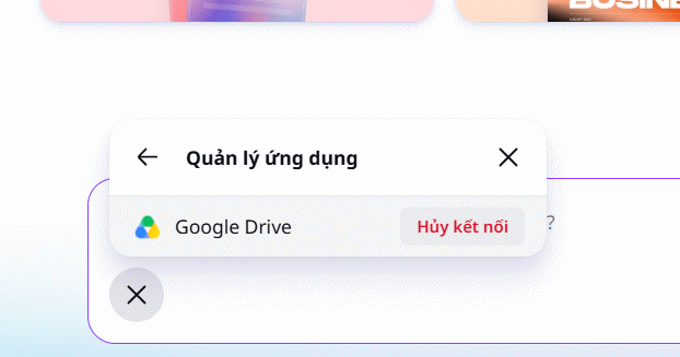 Hủy kết nối ứng dụng trên Canva AI