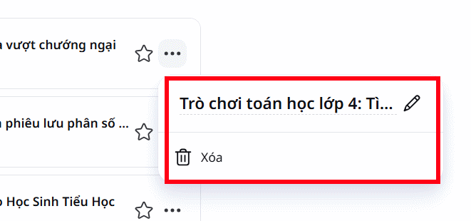 Chỉnh sửa tên trò chuyện trên Canva AI