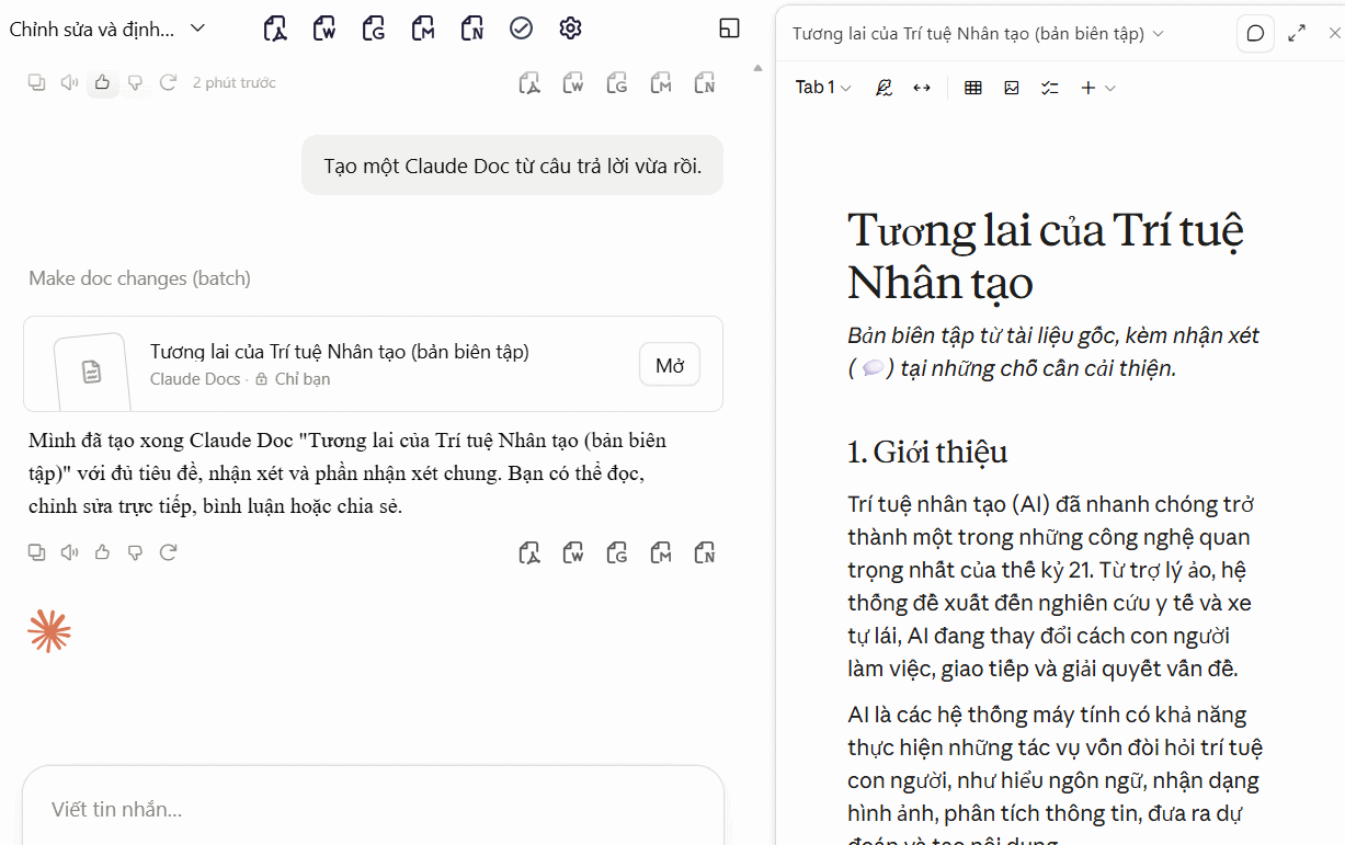 Kết nối Google Docs trên Claude