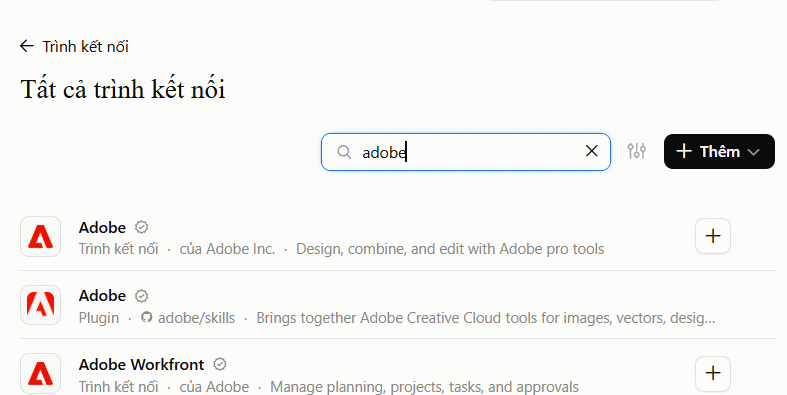 Kết nối Adobe trên Claude