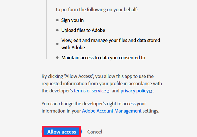 Kết nối tài khoản Adobe với Claude
