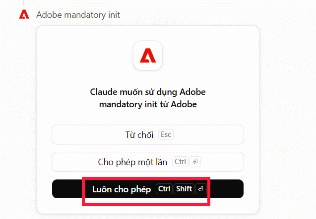 Claude truy cập công cụ Adobe
