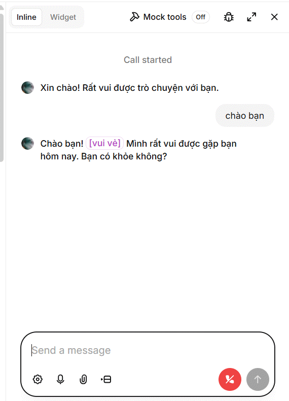 Giao diện trợ lý giọng nói trên ElevenLabs