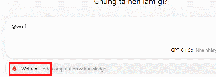 Sử dụng Wolfram trên ChatGPT