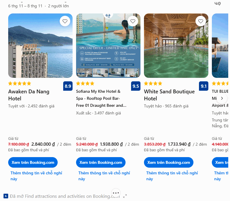 Thông tin cung cấp từ Booking.com