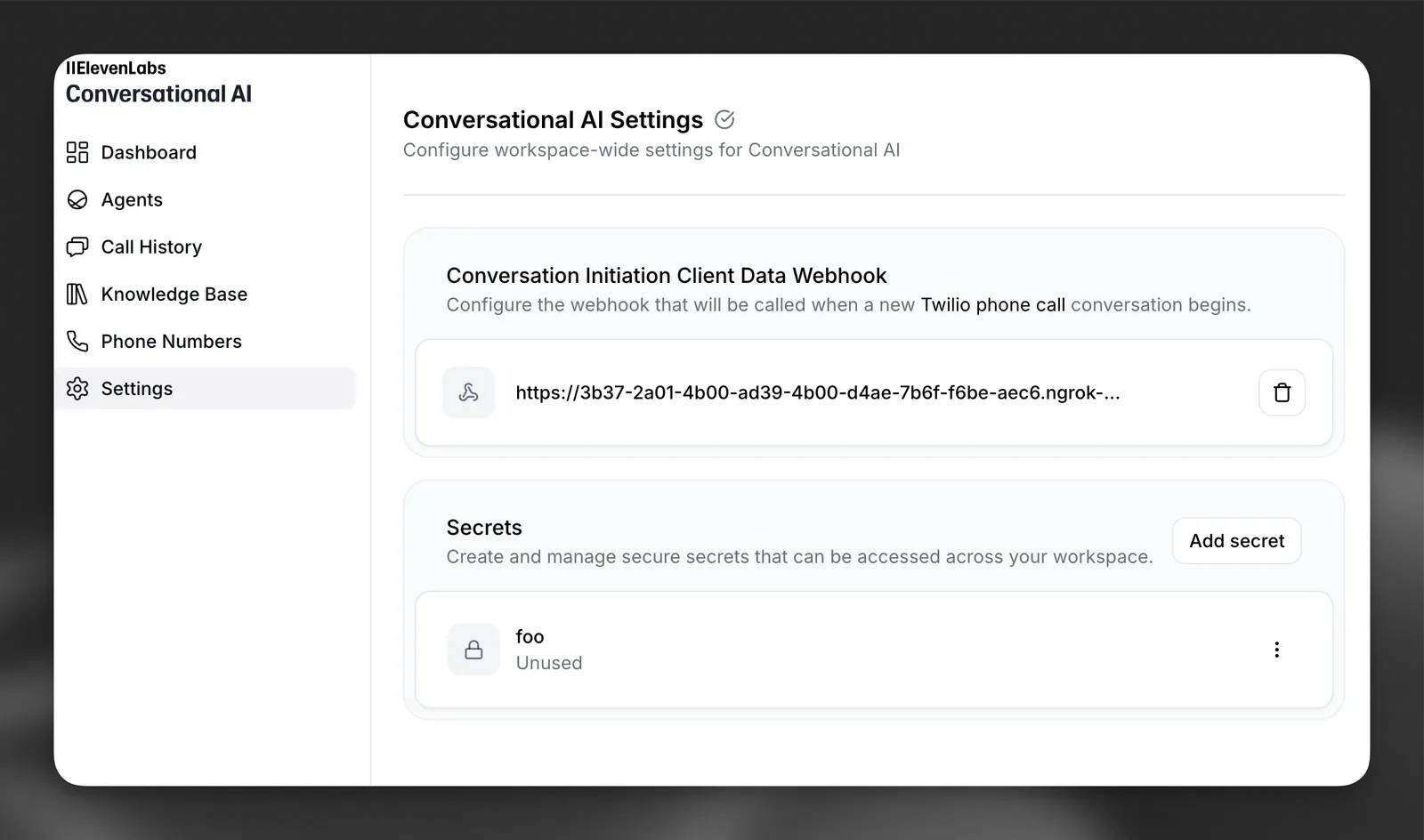 Bật webhook