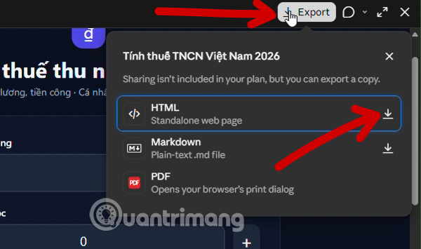 tạo công cụ tính thuế từ AI