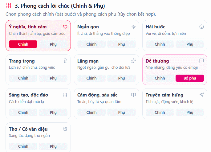 Chọn phong cách viết lời chúc đầu tháng 11