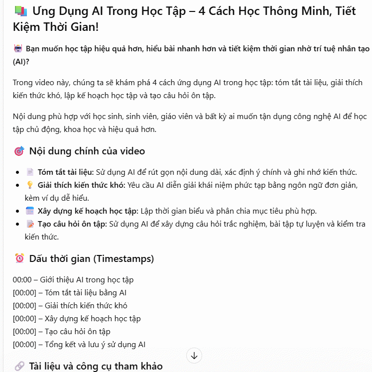 Mô tả video giáo dục