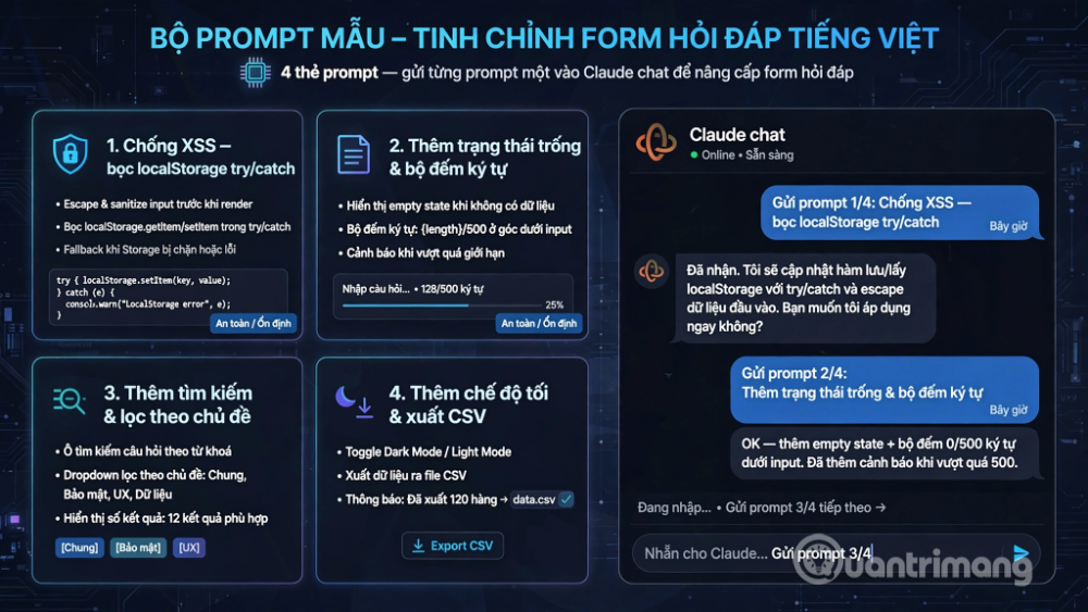 vibe coding tạo form claude