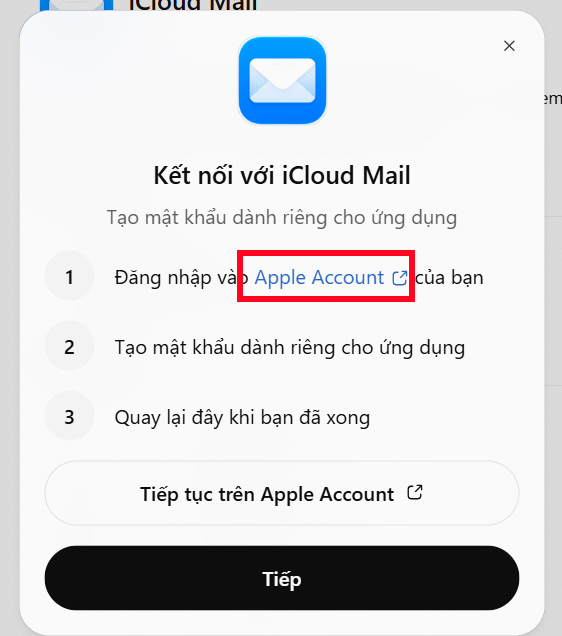 Truy cập Apple Account