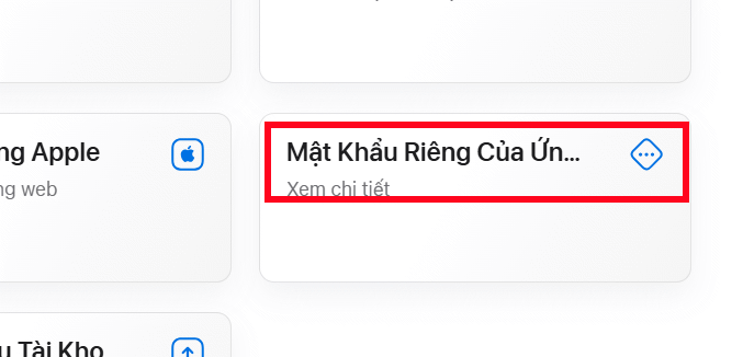 Mật khẩu của ứng dụng iCloud Mail