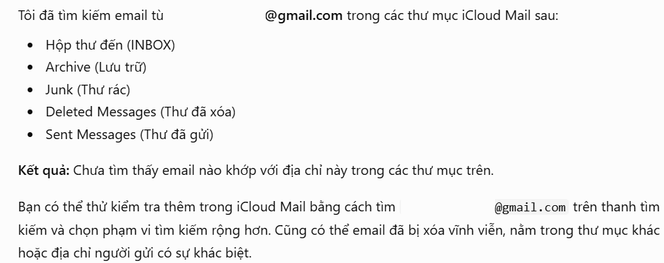 ChatGPT quản lý iCloud Mail