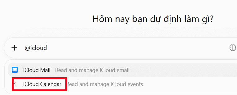 Sử dụng iCloud Calendar trong ChatGPT