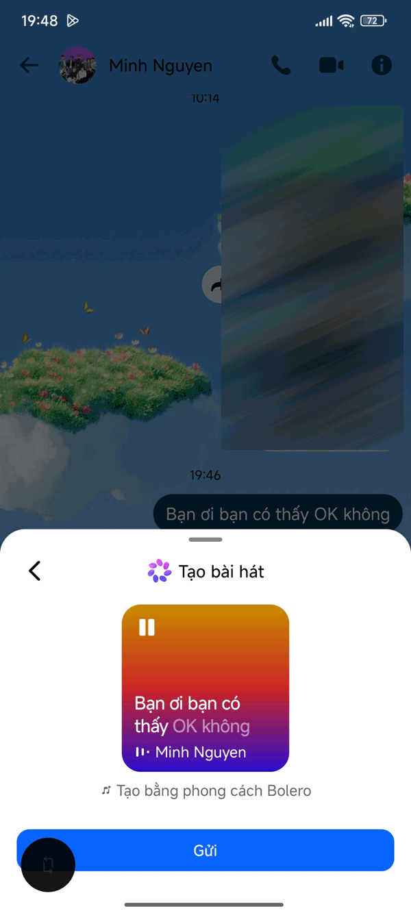 Bài hát AI tạo từ tin nhắn trong Messenger