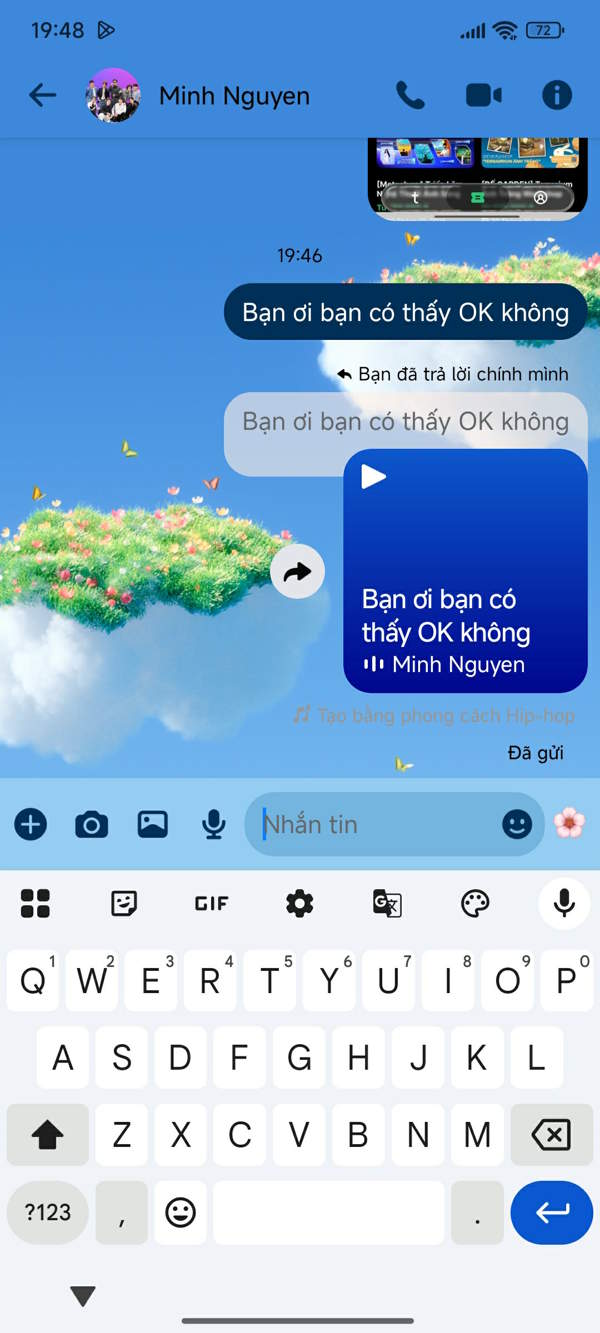 Gửi bài hát trong đoạn chat